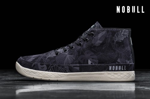 NOBULL Canvas Womens Mid Trainers Black UK-DCO32